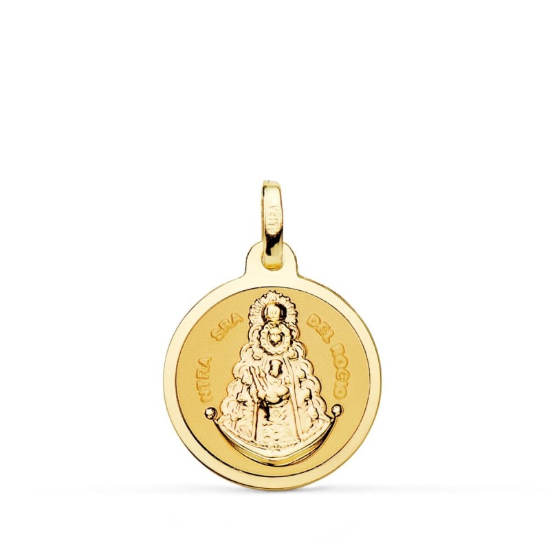 Medalla Oro Amarillo Virgen Del Rocio Brillo 18 Mm oro 18k