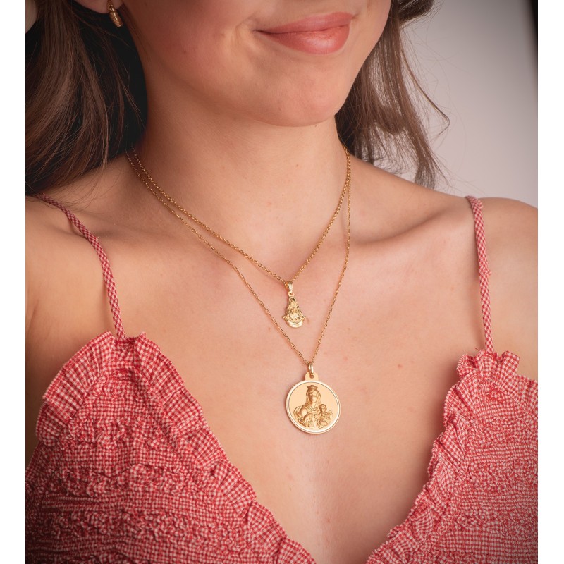 Medalla Oro Amarillo Virgen Del Rocio Silueta 20X15 Mm oro 18k