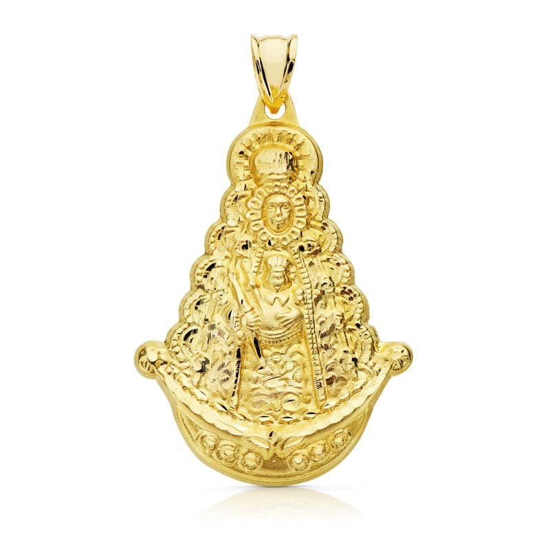 Medalla Oro Amarillo Virgen Del Rocio Silueta 40X25 Mm oro 18k