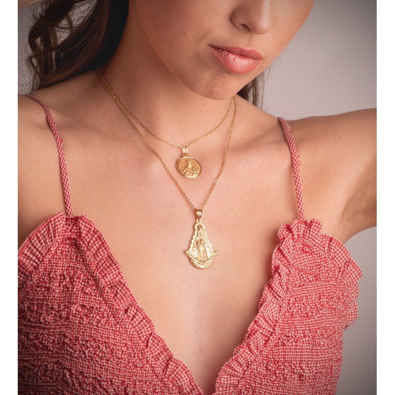 Medalla Oro Amarillo Virgen Del Rocio Silueta 40X25 Mm oro 18k