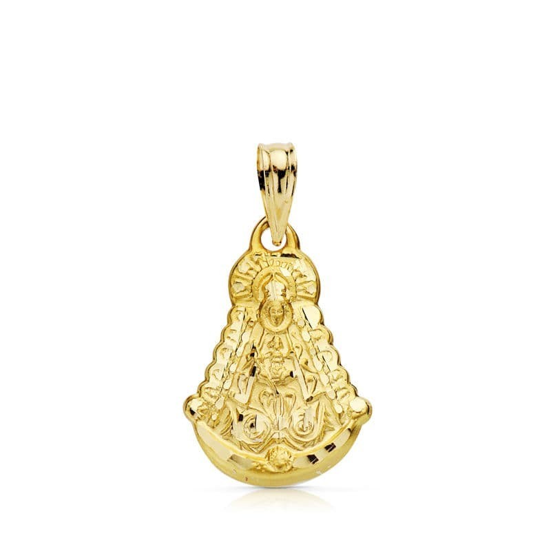 Medalla Oro Amarillo Virgen Del Rocio Silueta 20X15 Mm Tallada oro 18k
