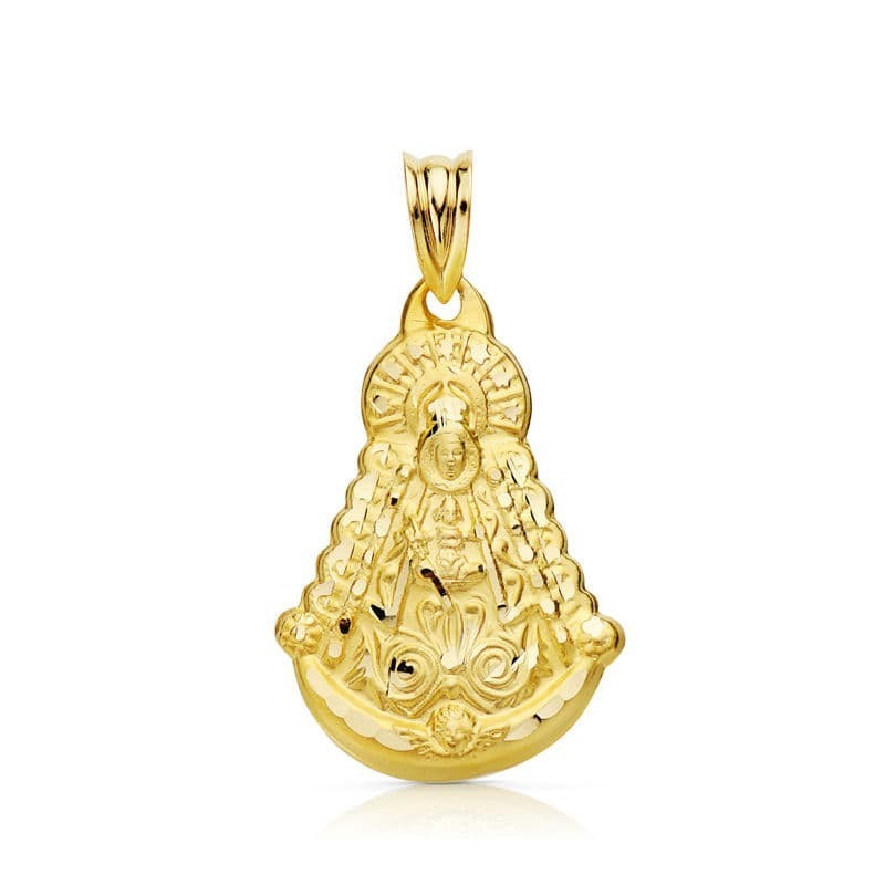 Medalla Oro Amarillo Virgen Del Rocio Silueta 35X25 Mm Tallada oro 18k