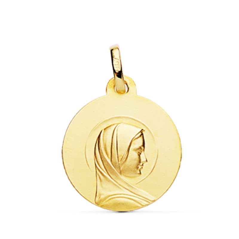 Medalla Oro Amarillo Maria Francesa 18 Mm oro 18k