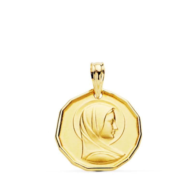 Medalla Oro Amarillo Maria Francesa 16 Mm oro 18k