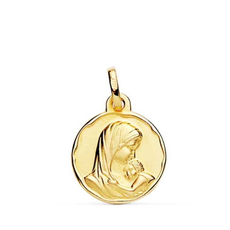 Medalla Oro Amarillo Madre Amor Maternal 16 Mm oro 18k