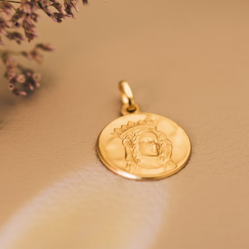 Medalla Oro Amarillo Notre Dame De Paris 18 Mm oro 18k
