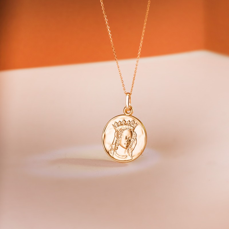 Medalla Oro Amarillo Notre Dame De Paris 20 Mm oro 18k