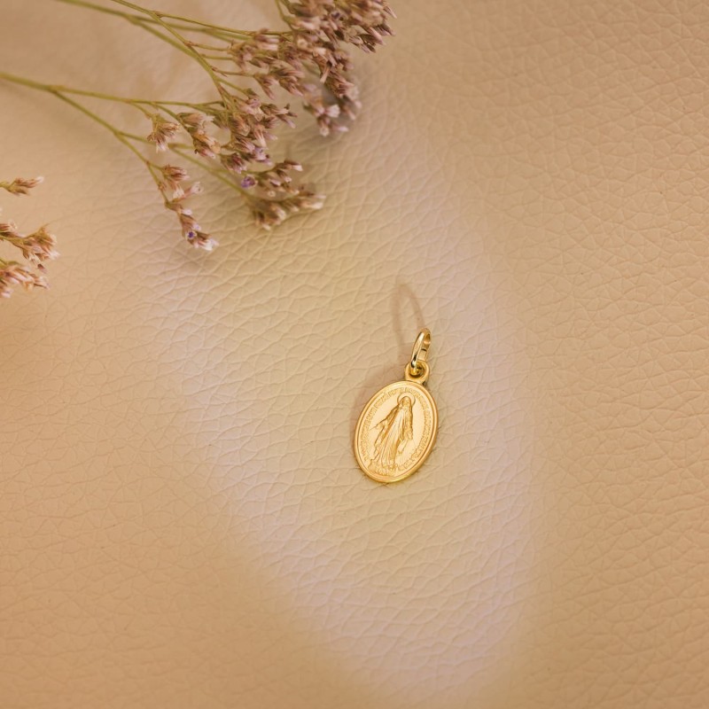 Medalla Oro Amarillo Virgen Milagrosa Oval 14 X 10 Mm oro 18k