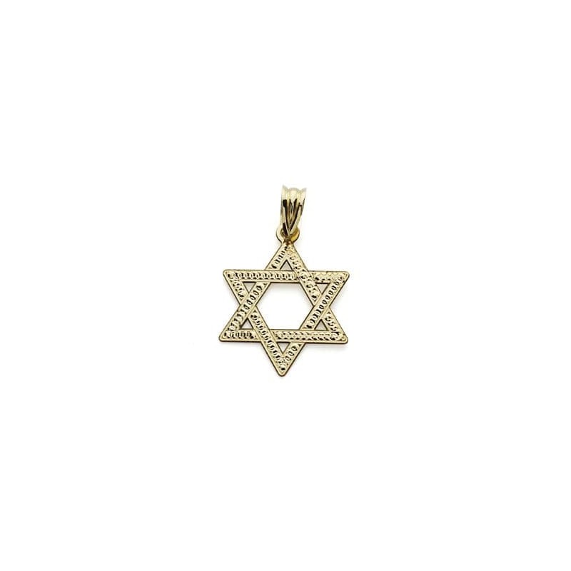 Colgante Oro Amarillo Estrella De David 23X18 Mm Tallada oro 18k