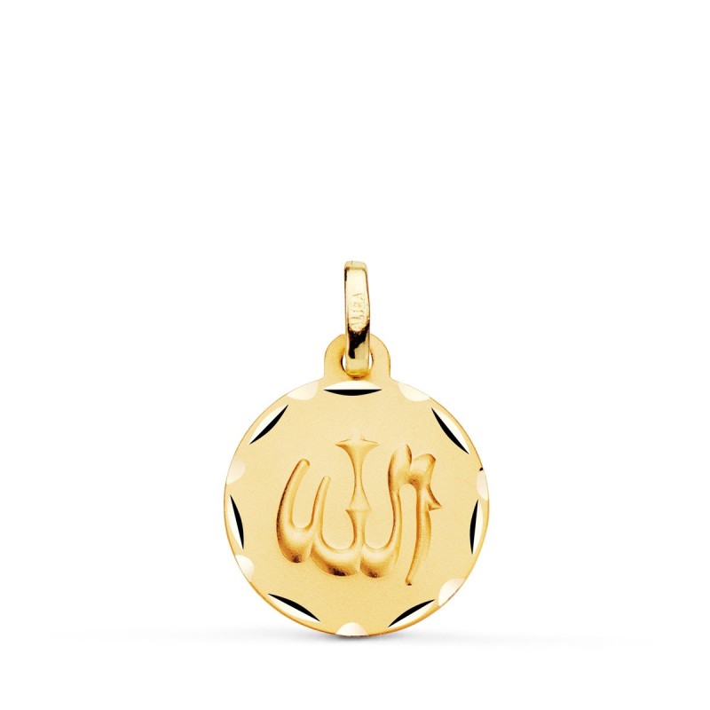 Medalla Oro Amarillo Ala Es Grande Tallada Y Matizada 16 Mm oro 18k
