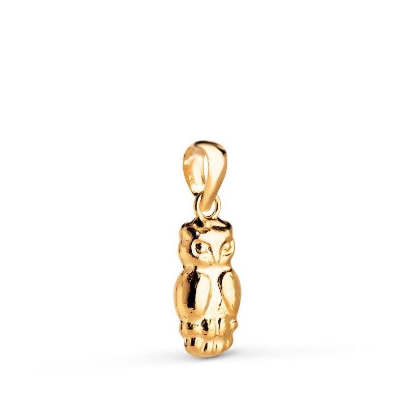 Colgante Oro Amarillo Buho Hueco En Brillo. Medida: 14 X 6 Mm oro 18k