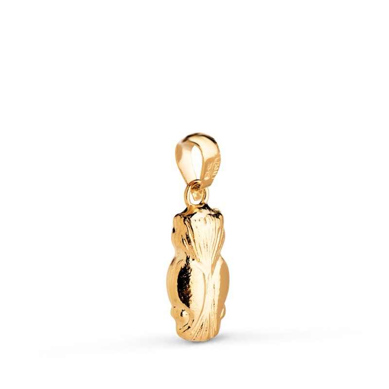 Colgante Oro Amarillo Buho Hueco En Brillo. Medida: 14 X 6 Mm oro 18k