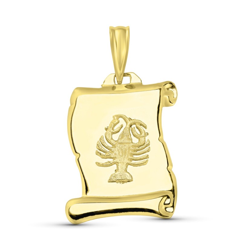 Horoscopo Oro Amarillo Cancer Pergamino oro 18k