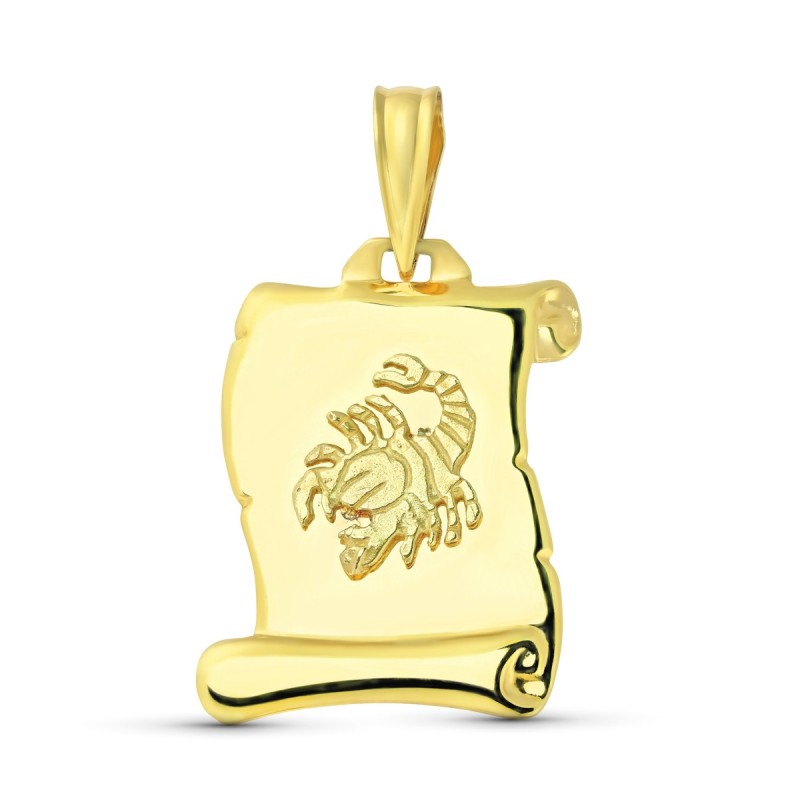 Horoscopo Oro Amarillo Escorpio Pergamino oro 18k
