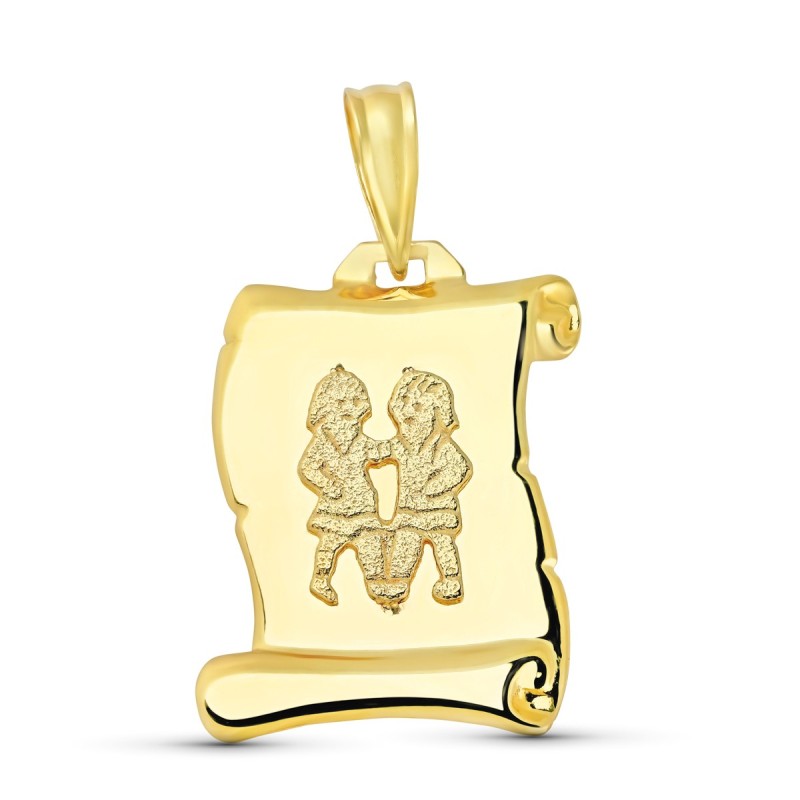 Horoscopo Oro Amarillo Geminis Pergamino oro 18k