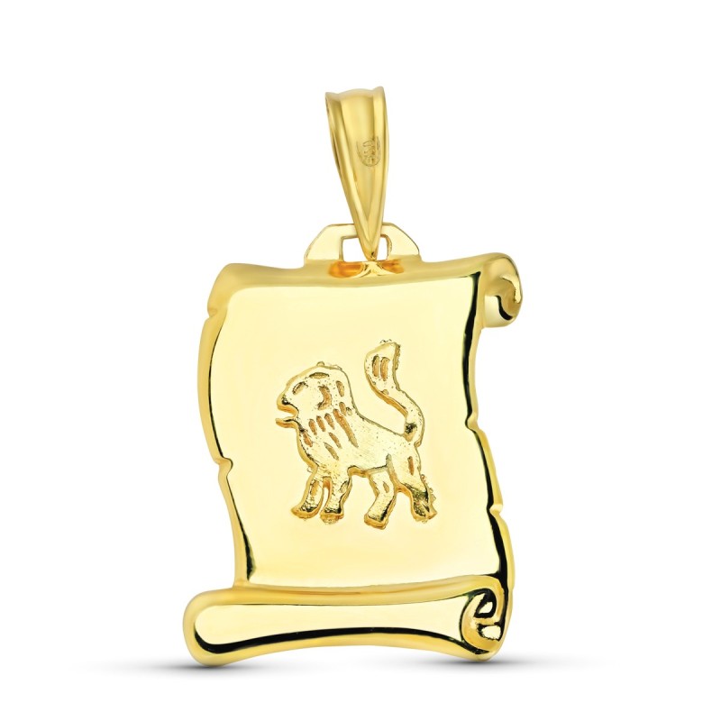 Horoscopo Oro Amarillo Leo Pergamino oro 18k