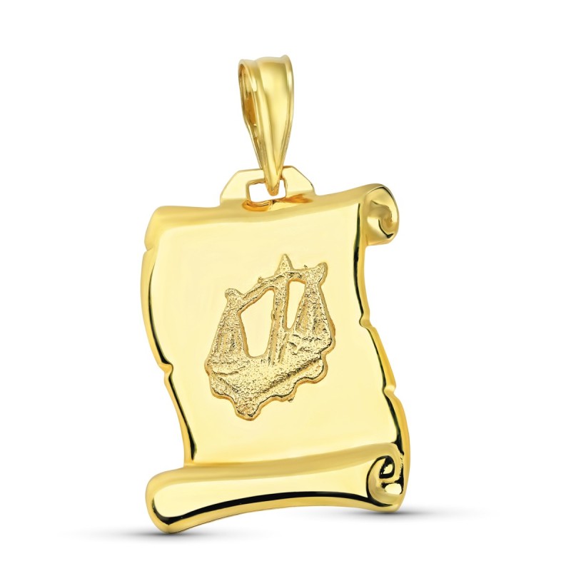 Horoscopo Oro Amarillo Libra Pergamino oro 18k