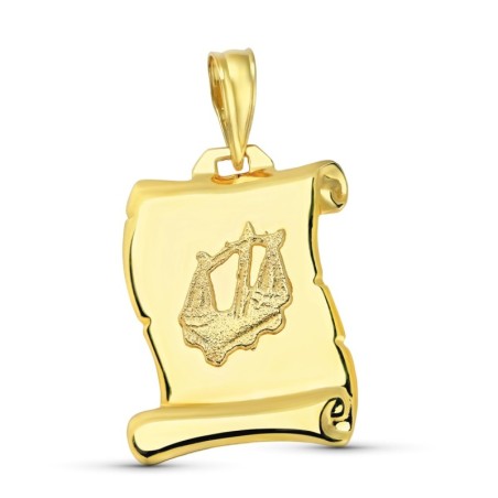 Horoscopo Oro Amarillo Libra Pergamino oro 18k
