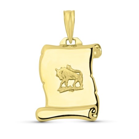 Horoscopo Oro Amarillo Tauro Pergamino oro 18k