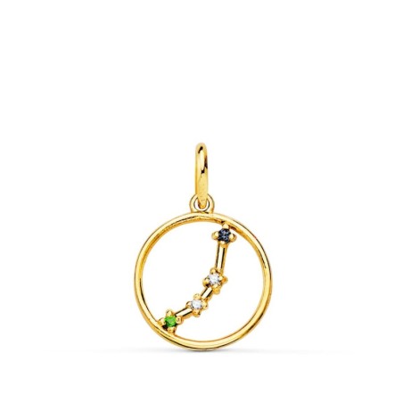 Horoscopo Oro Amarillo Aries Constelaciones Circonita 12 Mm oro 18k