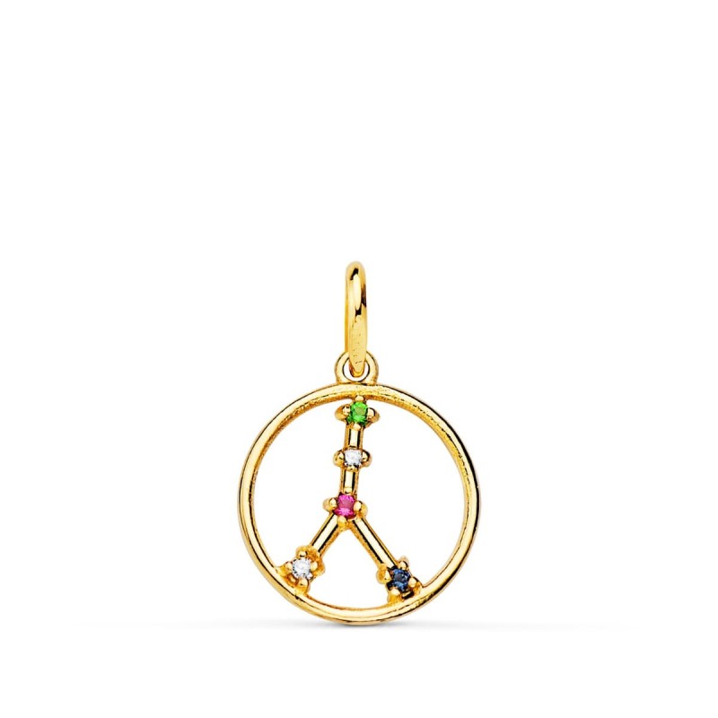 Horoscopo Oro Amarillo Cancer Constelaciones Circonita 12 Mm oro 18k