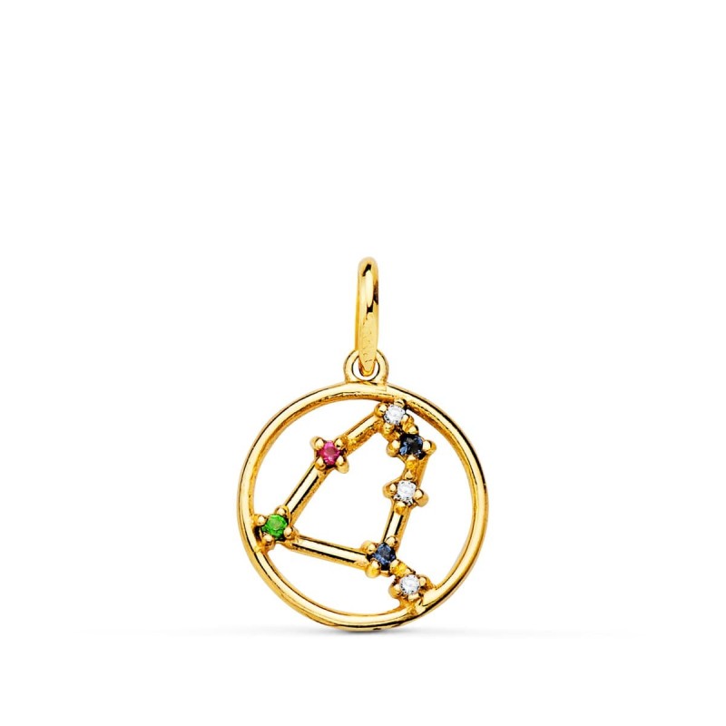 Horoscopo Oro Amarillo Capricornio Constelaciones Circonita 12 Mm oro 18k