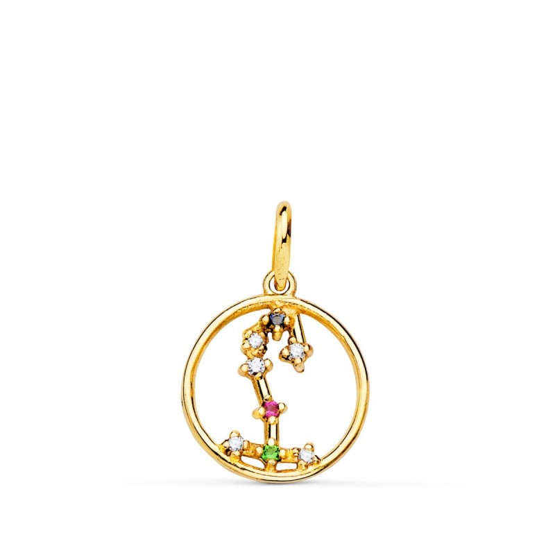 Horoscopo Oro Amarillo Escorpio Constelaciones Circonita 12 Mm oro 18k