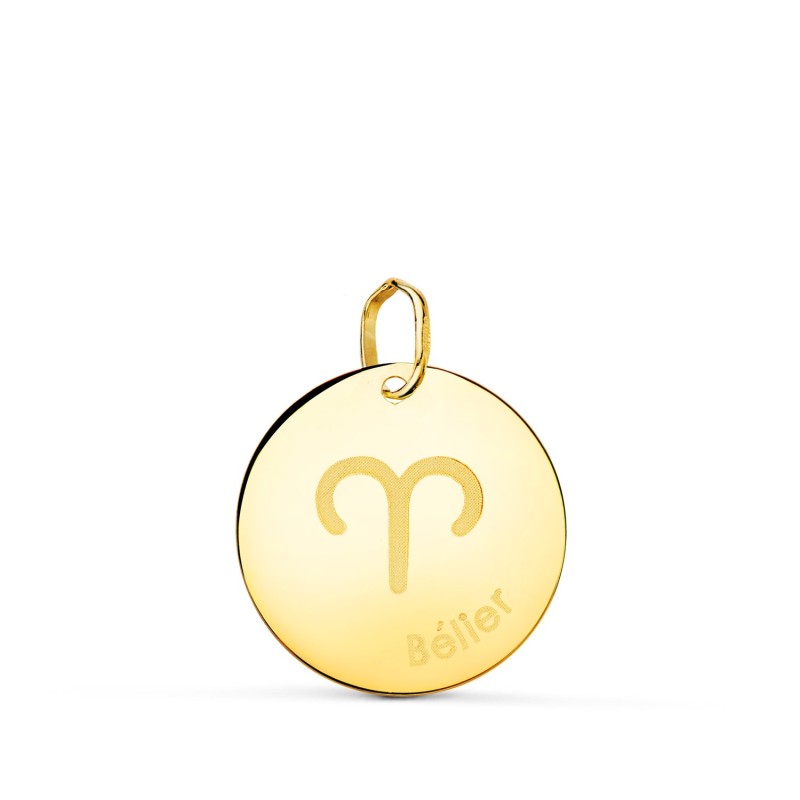 Horoscopo Oro Amarillo Aries En Frances Brillo 16 Mm oro 18k