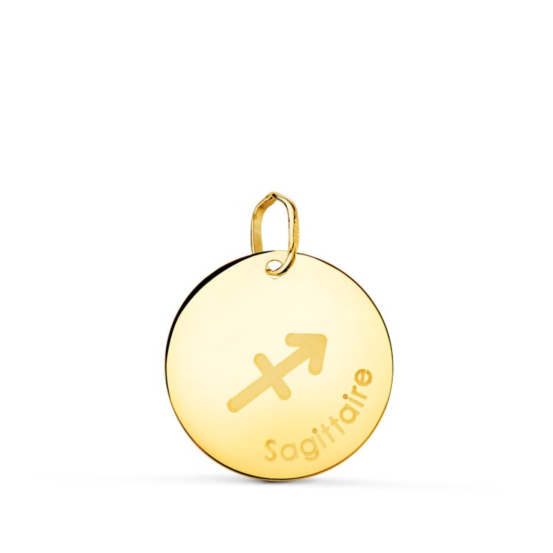 Horoscopo Oro Amarillo Sagitario En Frances Brillo 16 Mm oro 18k