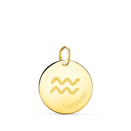 Horoscopo Oro Amarillo Acuario En Frances Brillo 16 Mm oro 18k