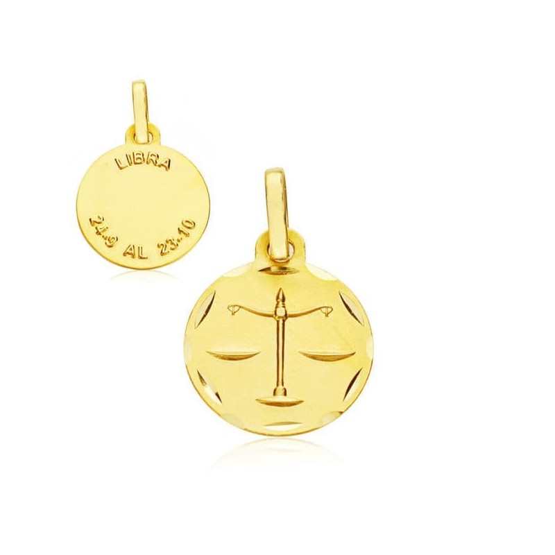 Horoscopo Oro Amarillo Libra 13 Mm oro 18k