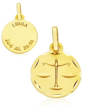 Horoscopo Oro Amarillo Libra 13 Mm oro 18k
