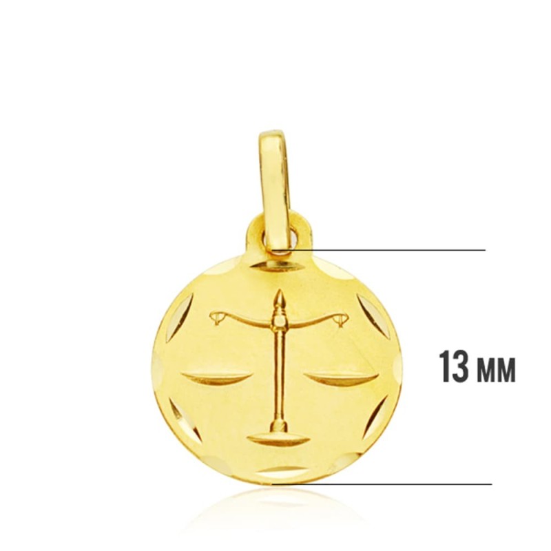 Horoscopo Oro Amarillo Libra 13 Mm oro 18k