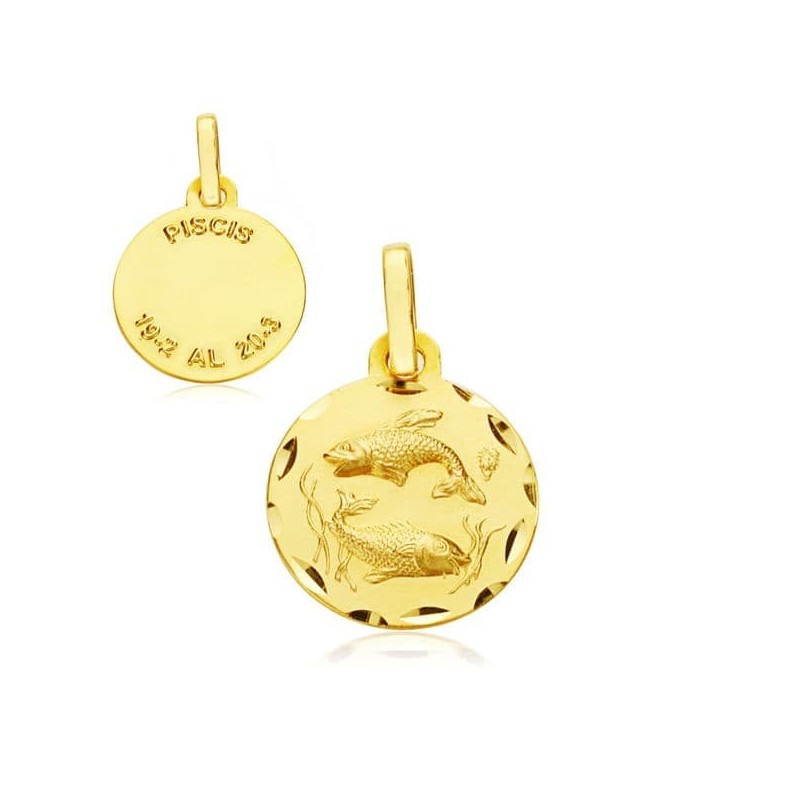 Horoscopo Oro Amarillo Piscis 13 Mm oro 18k