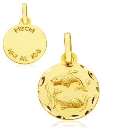 Horoscopo Oro Amarillo Piscis 13 Mm oro 18k