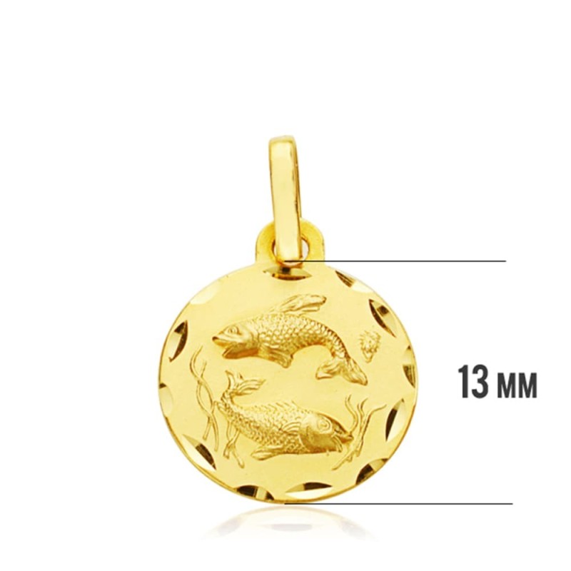 Horoscopo Oro Amarillo Piscis 13 Mm oro 18k