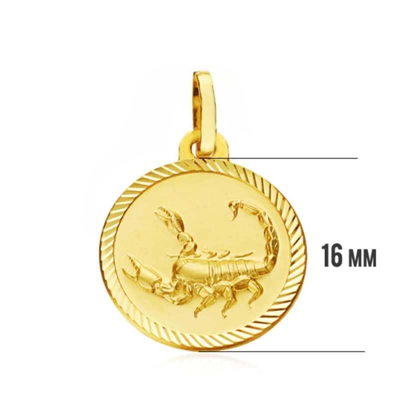 Placa Horoscopo Oro Amarillo Escorpio 16 Mm oro 18k