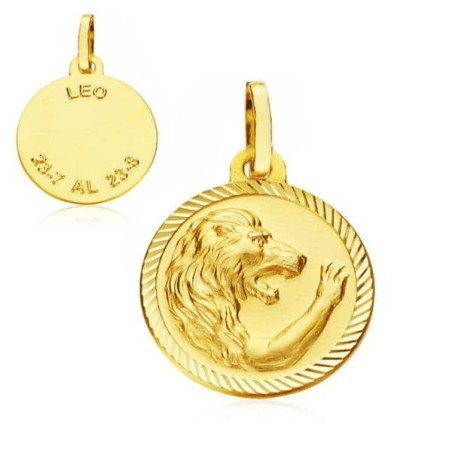 Placa Horoscopo Oro Amarillo Leo 16 Mm oro 18k
