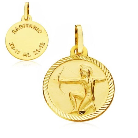 Placa Horoscopo Oro Amarillo Sagitario 16 Mm oro 18k