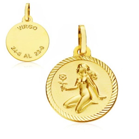 Placa Horoscopo Oro Amarillo Virgo 16 Mm oro 18k