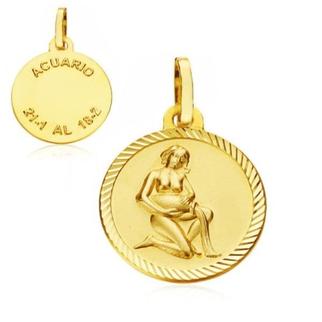 Horoscopo Oro Amarillo Acuario 20 Mm oro 18k