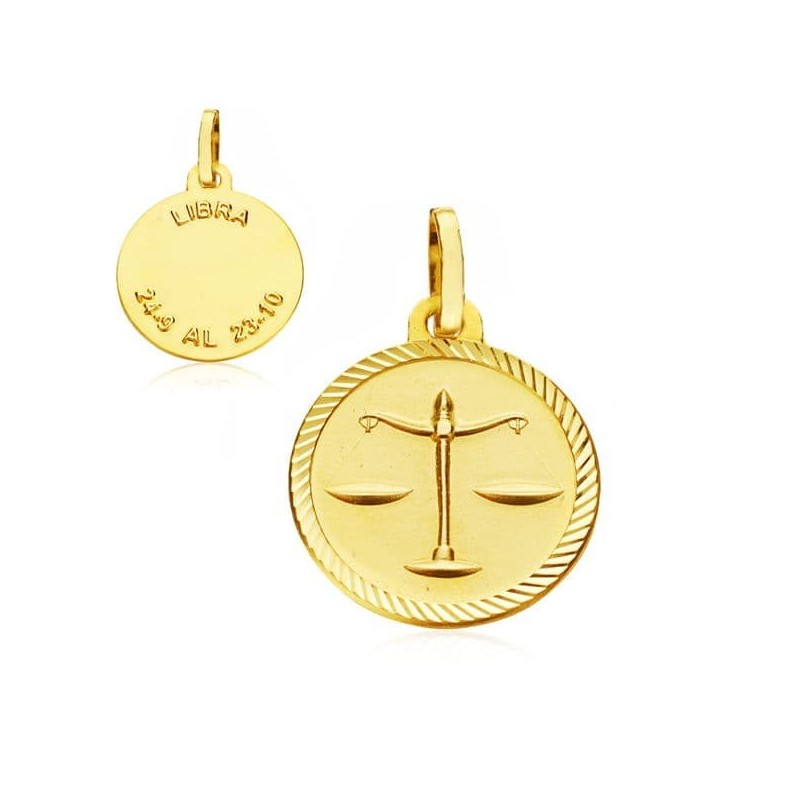 Horoscopo Oro Amarillo Libra 20 Mm oro 18k