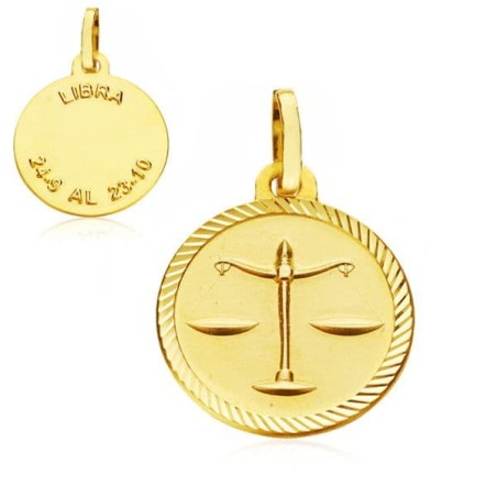 Horoscopo Oro Amarillo Libra 20 Mm oro 18k