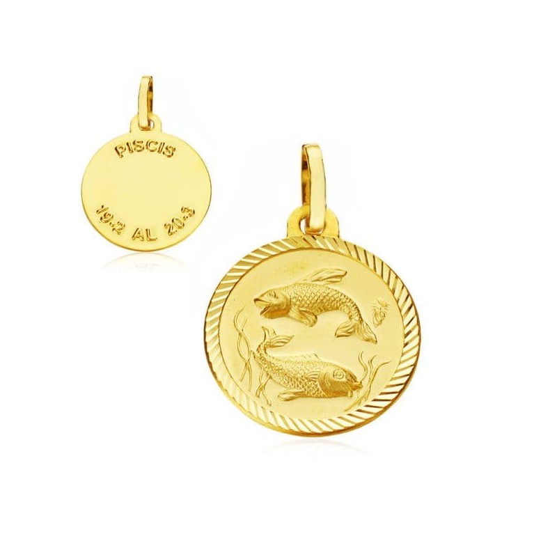 Horoscopo Oro Amarillo Piscis 20 Mm oro 18k