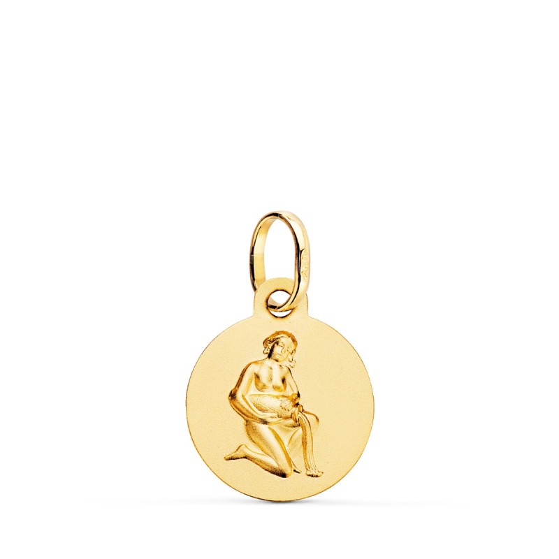 Medalla Oro Amarillo Horoscopo Oro Amarillo Oro Amarillo Acuario Matizada 13 Mm oro 18k