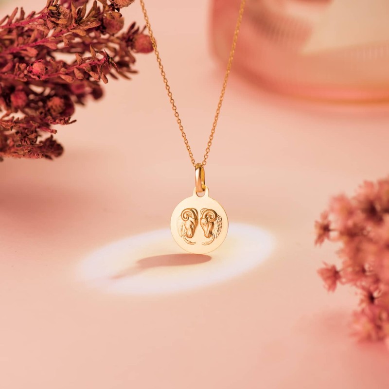 Medalla Oro Amarillo Horoscopo Oro Amarillo Oro Amarillo Aries Matizada 13 Mm oro 18k