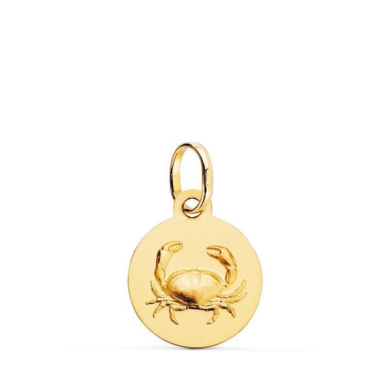 Medalla Oro Amarillo Horoscopo Oro Amarillo Oro Amarillo Cancer Matizada 13 Mm oro 18k