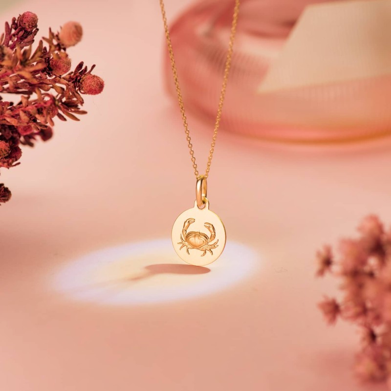 Medalla Oro Amarillo Horoscopo Oro Amarillo Oro Amarillo Cancer Matizada 13 Mm oro 18k