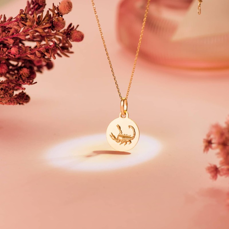 Medalla Oro Amarillo Horoscopo Oro Amarillo Oro Amarillo Escorpio Matizada 13 Mm oro 18k