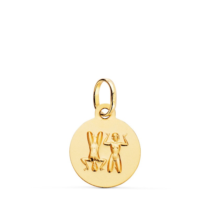 Medalla Oro Amarillo Horoscopo Oro Amarillo Oro Amarillo Geminis Matizada 13 Mm oro 18k